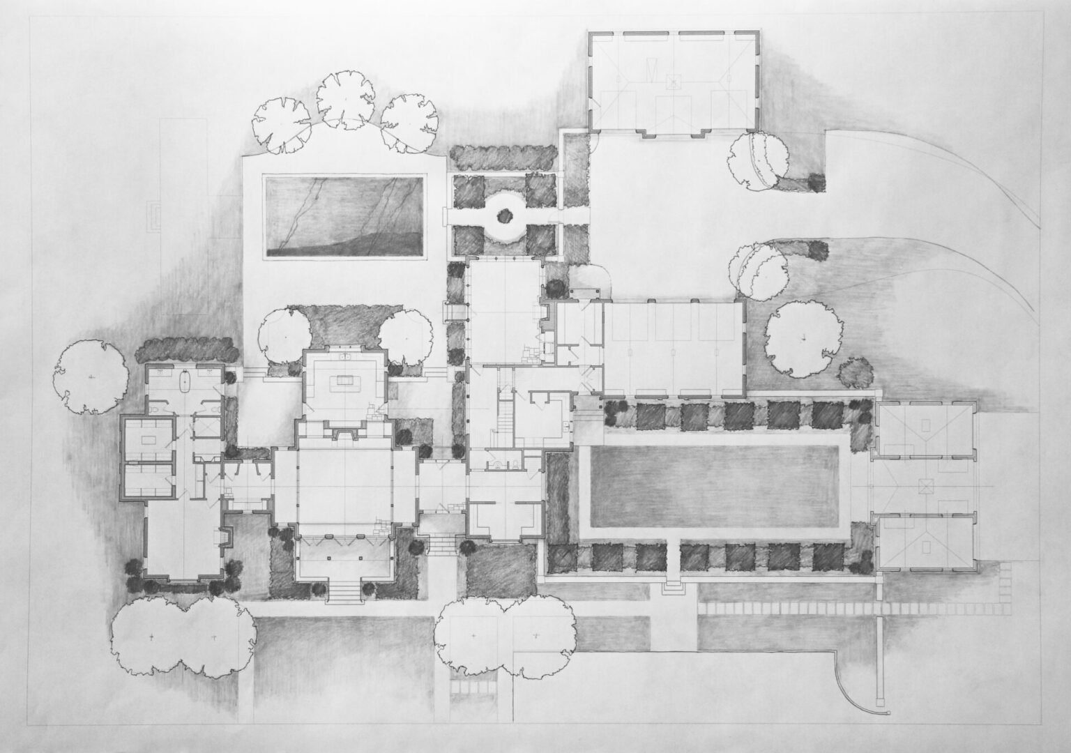 A drawing of the floor plan for a house.