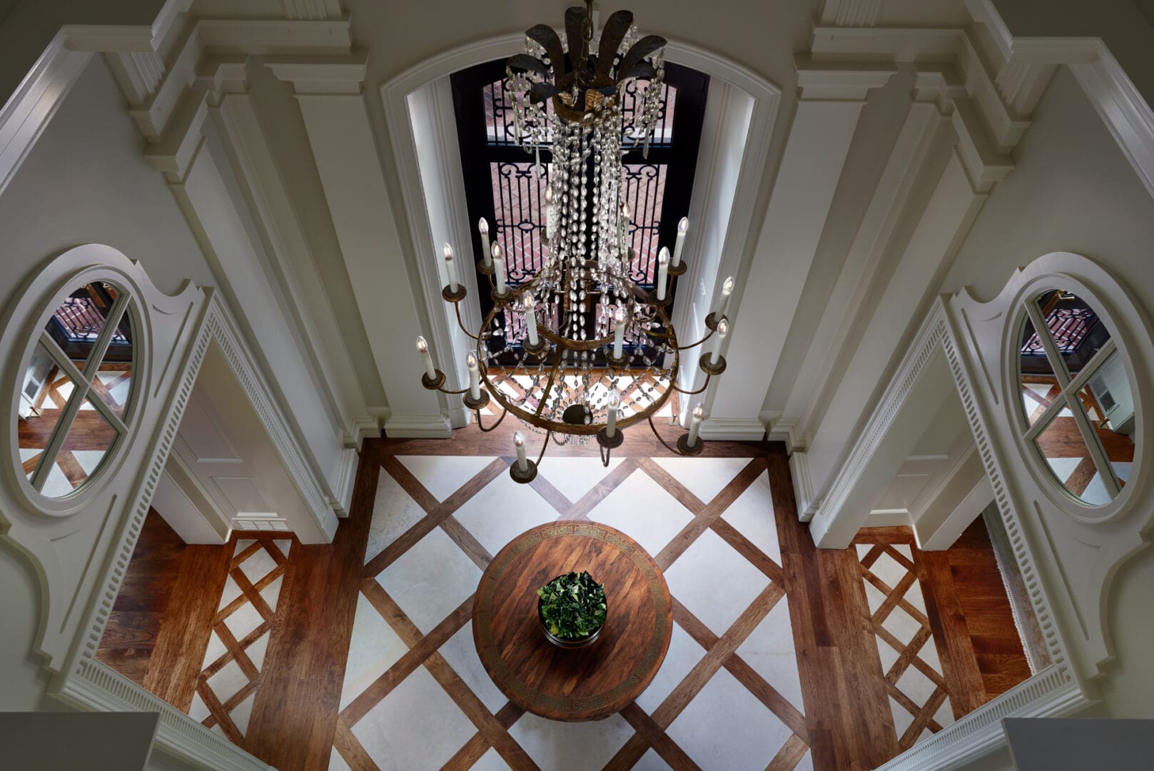 A view of the top floor from above.